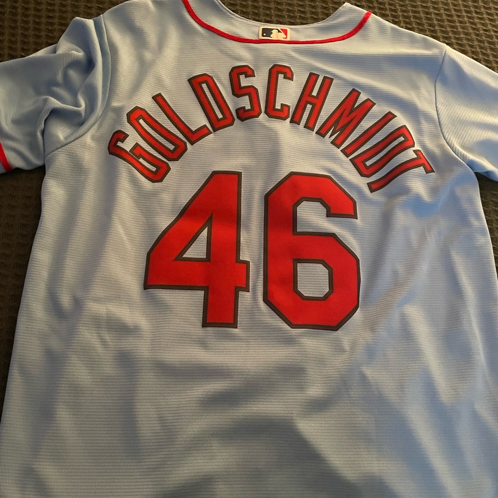 MLB Blue Jersey with Red Accents Paul Goldschmidt St Louis Cardinals